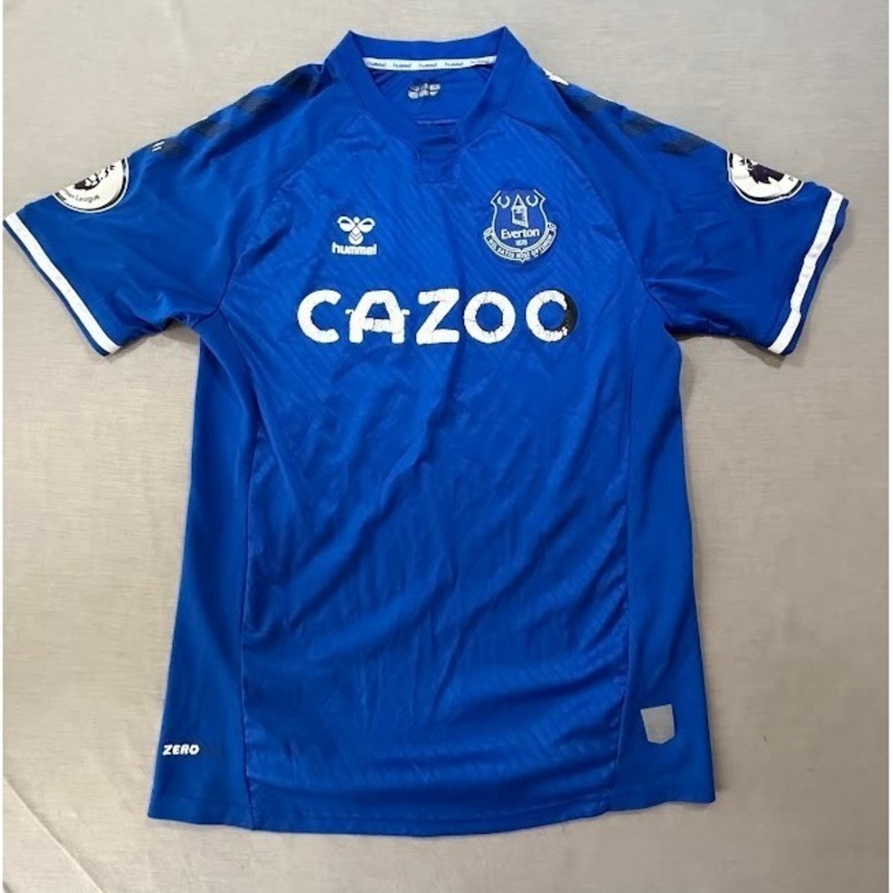 Hummel Everton FC Premier League James #4 Soccer‎ Jersey Blue Short Sleeve Men M